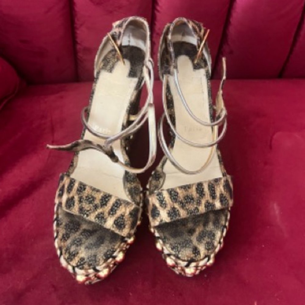 Christian Louboutin Chocazeppa Leopard Platform Wedge